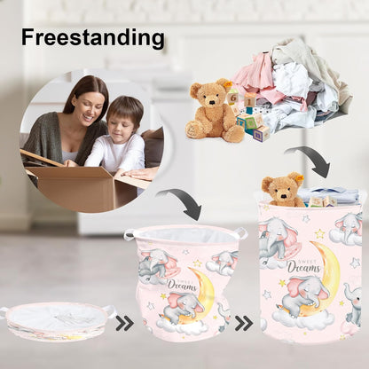 Kid Storage Basket Sleeping Animal Foldable Laundry Hamper, 45L