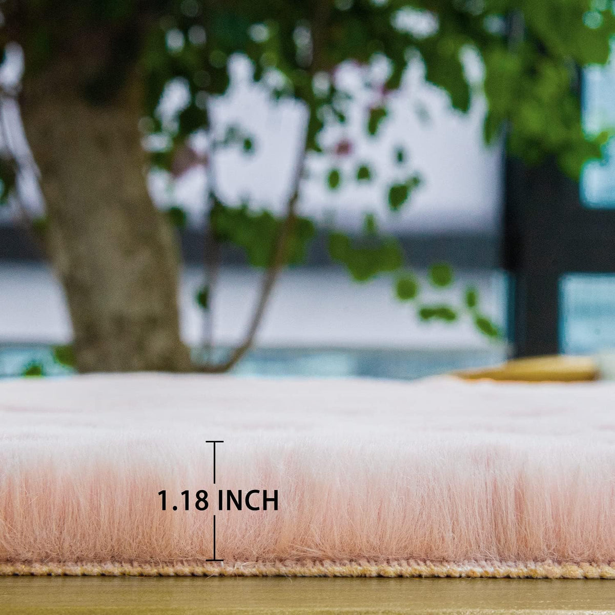 Pink Fuzzy Washable Furry Area Rugs for Living Room Faux Rabbit Fur Nursery Rug for Bedroom 2x4 Runner Rug