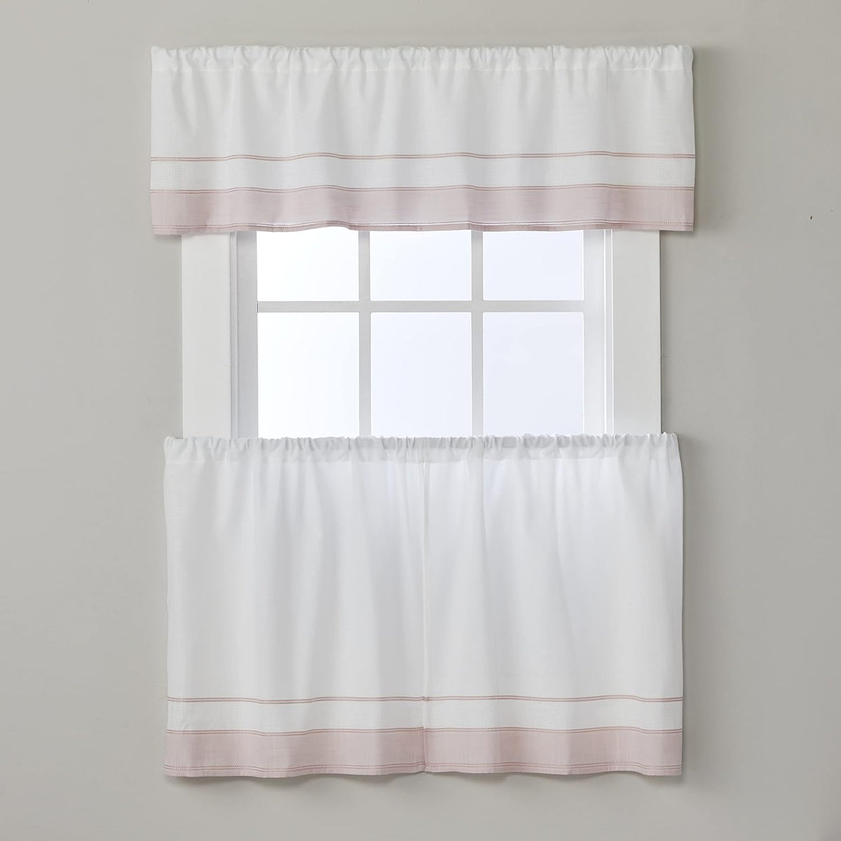 SKL Home by Saturday Knight Carrick Stripe Valance, 56" x 13", Pink