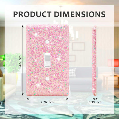 Wall Plates Light Switch Cover Decorative Outlet Covers, Shiny Glitter Bling Wall Plate Cover Wall Plate Single Gang Toggle for Kitchen Bedroom Living Room Home Decor