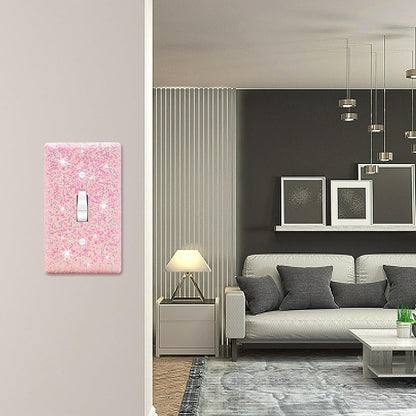 Wall Plates Light Switch Cover Decorative Outlet Covers, Shiny Glitter Bling Wall Plate Cover Wall Plate Single Gang Toggle for Kitchen Bedroom Living Room Home Decor