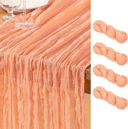Peach Cheesecloth Table Runners 4 Pack Summer Boho Runners