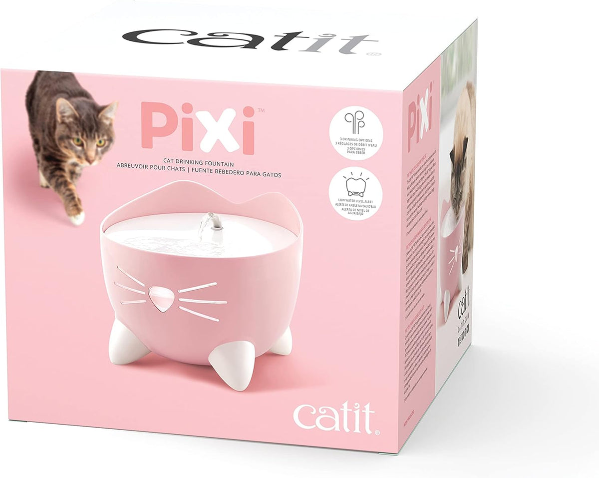 PIXI Cat Drinking Fountain, Running Water Fountain, Pink