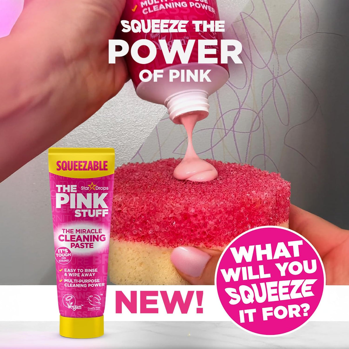 Stardrops Squeezable Cleaning Paste with SQeeZY Sponge