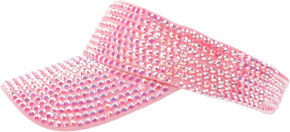 Shiny Rhinestone Sport Sun Visor Hat Adjustable Summer Cap for Women Men Golf Tennis Cycling Running Jogging