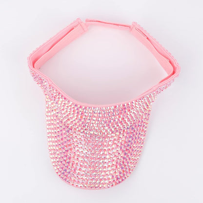 Shiny Rhinestone Sport Sun Visor Hat Adjustable Summer Cap for Women Men Golf Tennis Cycling Running Jogging