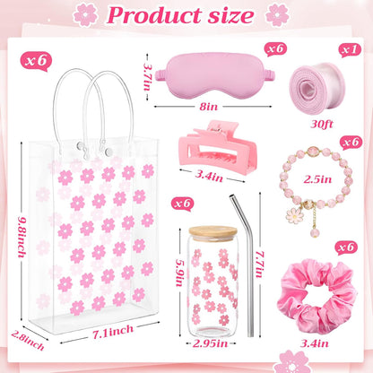6 Sets Teens Girl Party Favors Bulk Women, Cherry Blossoms, Pink
