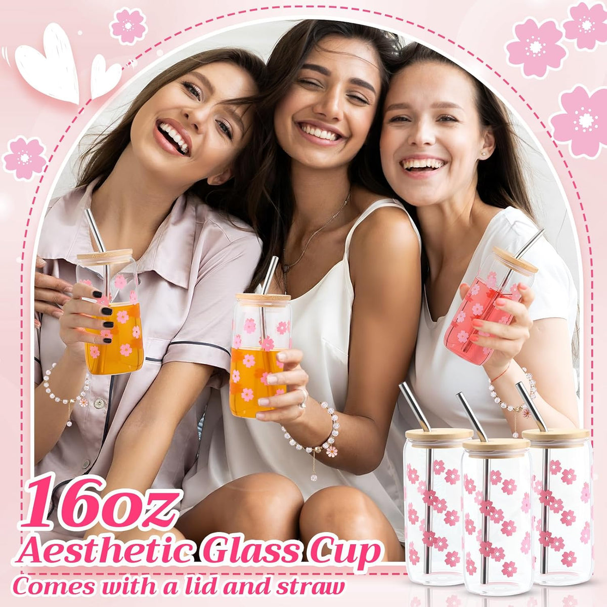6 Sets Teens Girl Party Favors Bulk Women, Cherry Blossoms, Pink