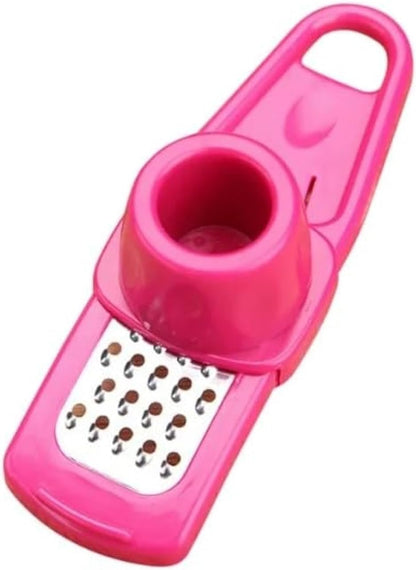 Multipurpose Garlic Mincer and Garlic Crusher - Easy Squeeze Clean Garlic Press, Dishwasher Safe Sturdy Tool Compact and Portable Design for Extracts More Paste Per Clove - Pink
