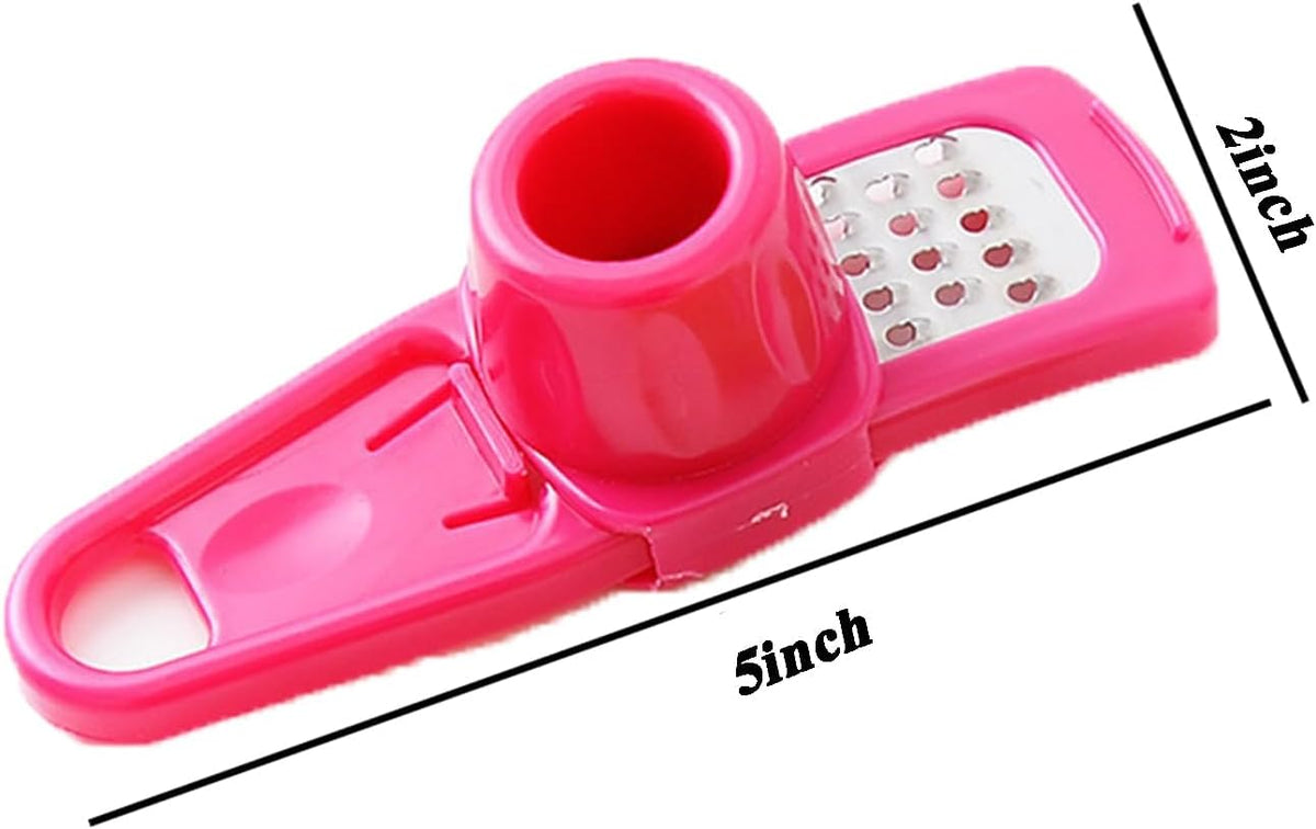 Multipurpose Garlic Mincer and Garlic Crusher - Easy Squeeze Clean Garlic Press, Dishwasher Safe Sturdy Tool Compact and Portable Design for Extracts More Paste Per Clove - Pink