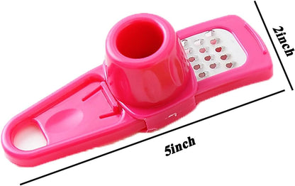 Multipurpose Garlic Mincer and Garlic Crusher - Easy Squeeze Clean Garlic Press, Dishwasher Safe Sturdy Tool Compact and Portable Design for Extracts More Paste Per Clove - Pink