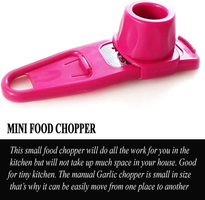 Multipurpose Garlic Mincer and Garlic Crusher - Easy Squeeze Clean Garlic Press, Dishwasher Safe Sturdy Tool Compact and Portable Design for Extracts More Paste Per Clove - Pink