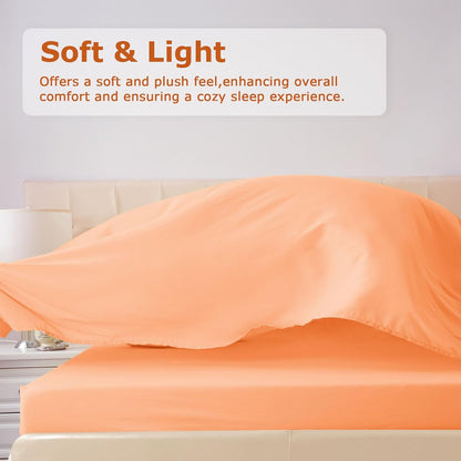 Queen Size Bed Sheet Set - 4 Piece Soft Microfiber Sheets with Deep Pockets, Cooling Technology, and Wrinkle-Free Pillowcase. Hotel-Quality, Durable Bedding, Peach Fuzz