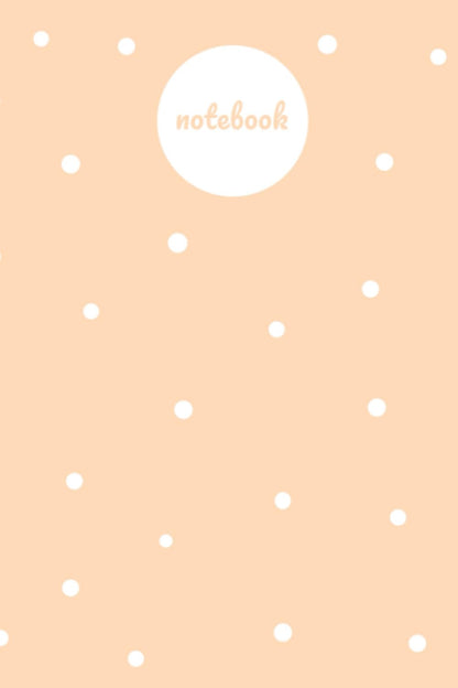 Notebook: Cute Peach and White Polka Dot Composition Notebook, Special Gift for Women and Girls - 120 Lined Pages - 6 x 9 inches