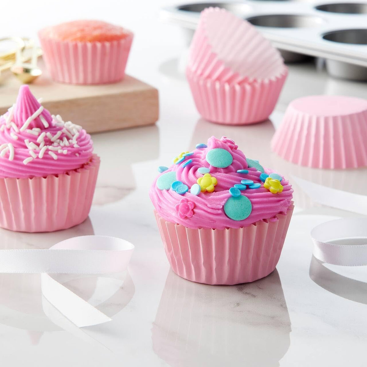 Heavy Duty Pink Cupcake Liners Standard Muffin Baking Cups 150pcs