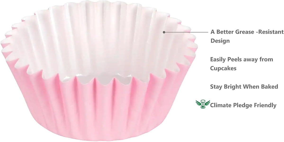 Heavy Duty Pink Cupcake Liners Standard Muffin Baking Cups 150pcs