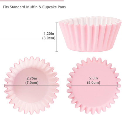 Heavy Duty Pink Cupcake Liners Standard Muffin Baking Cups 150pcs
