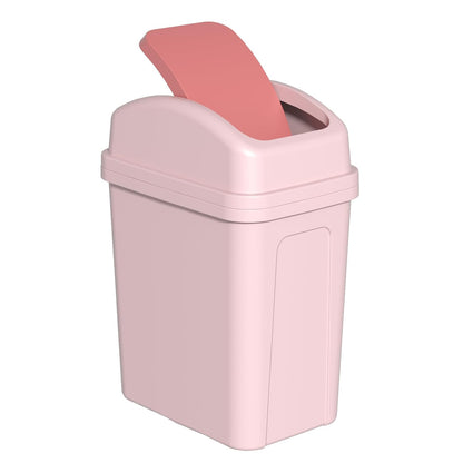 Small Trash Can with Swing-Top Lid, 1.8 Gallon Waster Bin, Pink