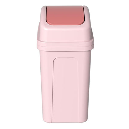 Small Trash Can with Swing-Top Lid, 1.8 Gallon Waster Bin, Pink
