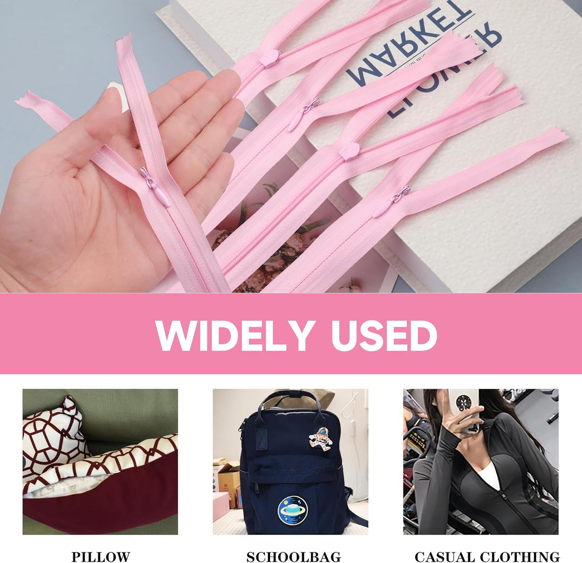 20pcs Pink Nylon Invisible Zippers Tailor Sewing Tools Garment Accessories 10 inch Invisible Zippers