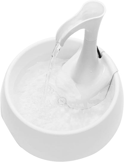 Aqua First Pet Water Fountain - Automatic Drinking Bowl for Cats and Dogs - Light and Portable - Replaceable Filters - Ergonomic Design - 1.2L/42 fl oz - White