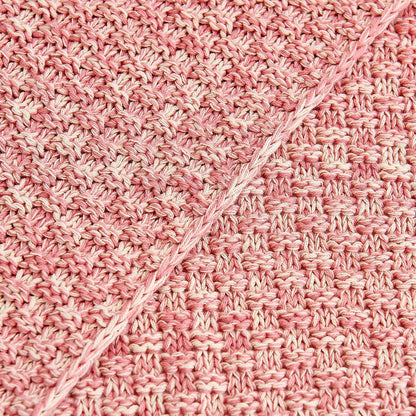 100% Cotton Knitted Throw Blanket – Pink, Soft & Cozy, Machine Washable, 60"x80" – Perfect for Living Room, Couch, Sofa, Bed or Travel