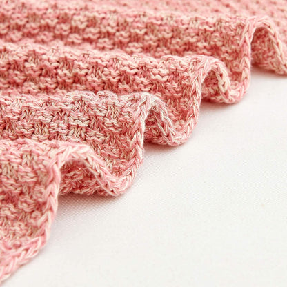 100% Cotton Knitted Throw Blanket – Pink, Soft & Cozy, Machine Washable, 60"x80" – Perfect for Living Room, Couch, Sofa, Bed or Travel