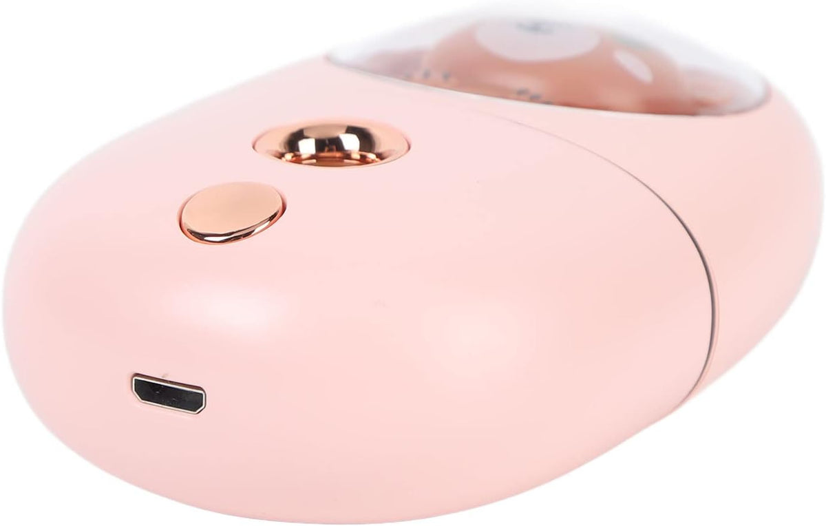 Face Steamer, 35ml Facial Steamer Cute Animal Portable Face Steamer Face Humidifier USB Rechargeable Mist Sprayer for Skin Care (Pink)