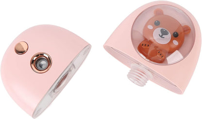 Face Steamer, 35ml Facial Steamer Cute Animal Portable Face Steamer Face Humidifier USB Rechargeable Mist Sprayer for Skin Care (Pink)