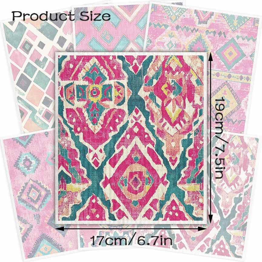 Swedish Dishcloths for Kitchen – 6 Pack Cellulose Reusable Cleaning Paper Towels – Soft, Quick-Drying, Washable Dish Rags for Kitchen, Counters & More (Pink Stripe)