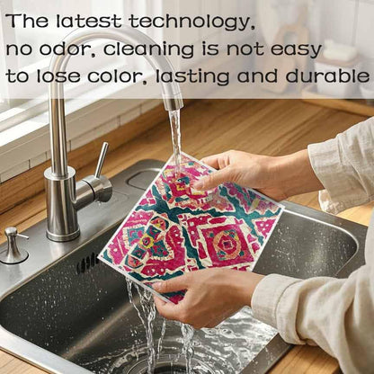 Swedish Dishcloths for Kitchen – 6 Pack Cellulose Reusable Cleaning Paper Towels – Soft, Quick-Drying, Washable Dish Rags for Kitchen, Counters & More (Pink Stripe)