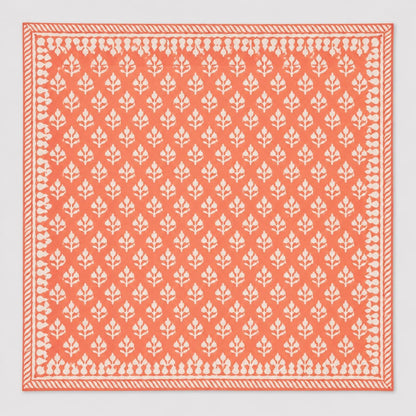 Handblock Print Cotton Cloth Fall Dinner Napkins (Set of 6), Washable, Reusable Napkins, 18" x 18"