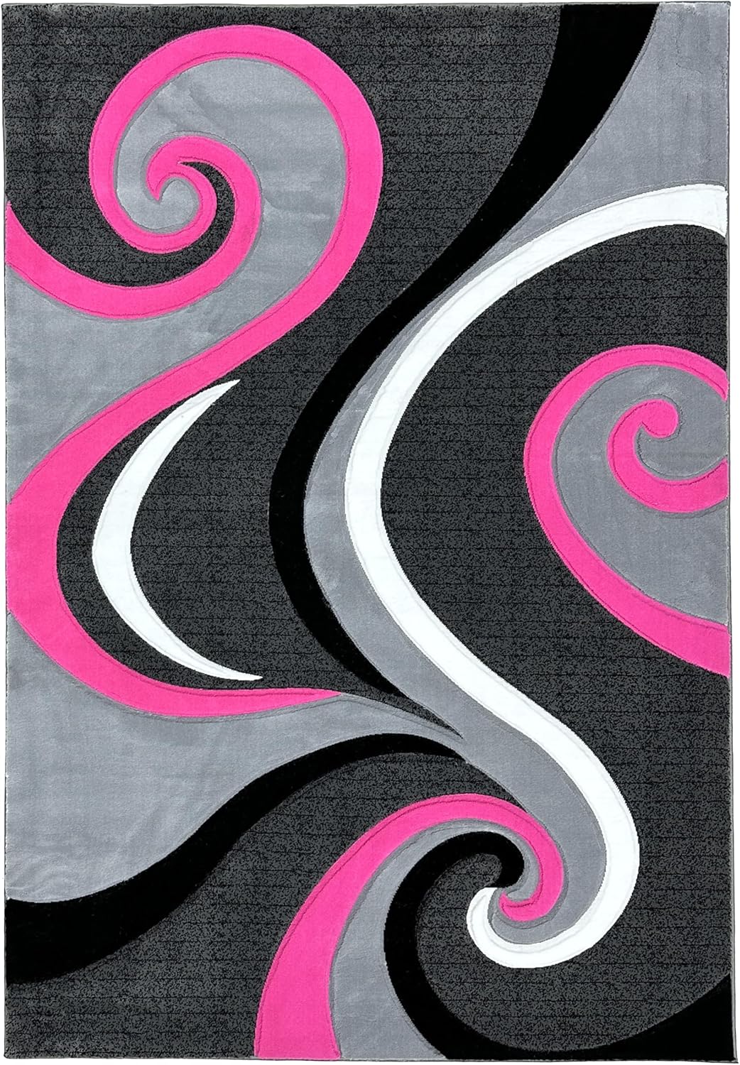 Abstract Rug 2x3 Small Rug Modern Rug Contemporary Area Rug Premium Colorful Thick Carpet for Living Room 327 Pink