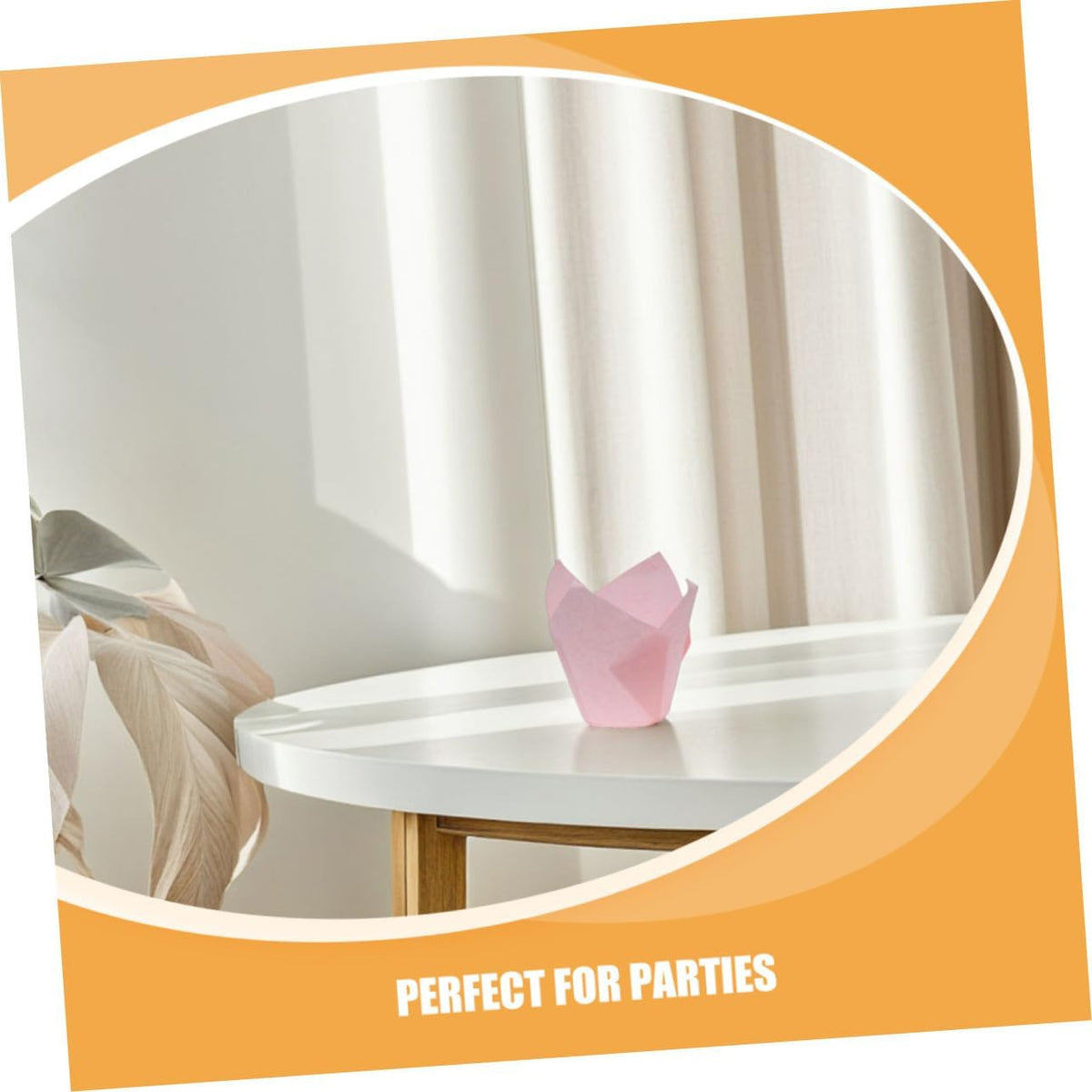 50pcs Pink Tulip Baking Liners Greaseproof Cupcake Wrappers Nonstick Paper Baking Cases for Birthday Party Weddings Disposable Cake Pan Liners