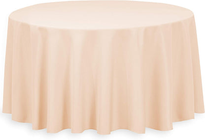 LinenTablecloth 132-Inch Round Polyester Tablecloth Peach