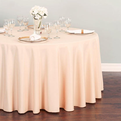 LinenTablecloth 132-Inch Round Polyester Tablecloth Peach