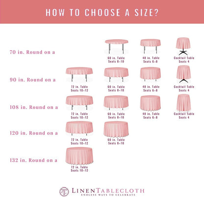 LinenTablecloth 132-Inch Round Polyester Tablecloth Peach