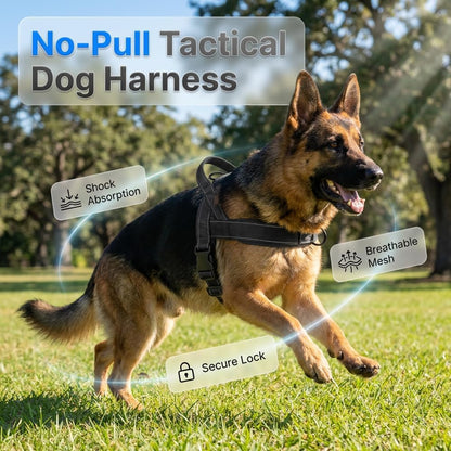 No-Pull Dog Harness with Handle, Adjustable Reflective Pet Vest Tactical Harness for Small Medium Large Dogs Walking Training, Front Clip, Escape Proof & Heavy Duty D-Ring (Pink, L)