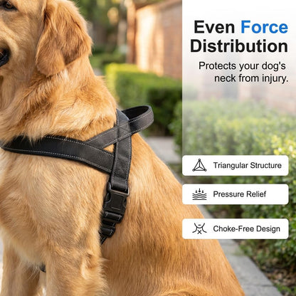 No-Pull Dog Harness with Handle, Adjustable Reflective Pet Vest Tactical Harness for Small Medium Large Dogs Walking Training, Front Clip, Escape Proof & Heavy Duty D-Ring (Pink, L)