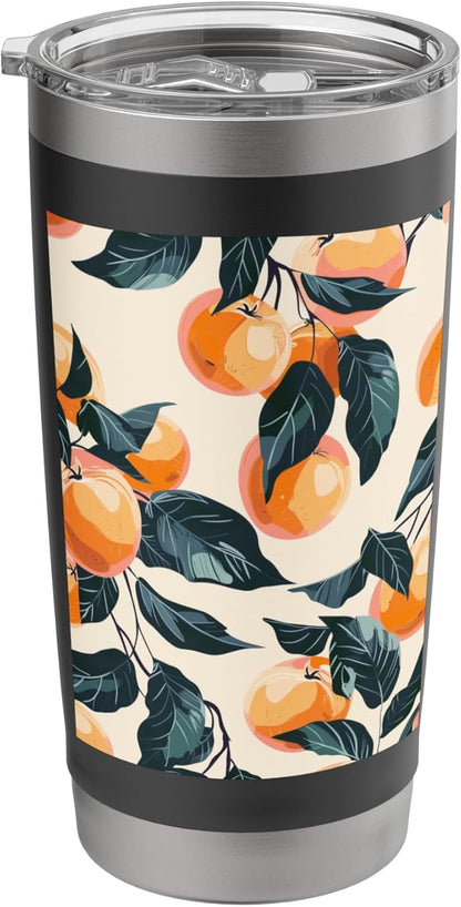 Minimalist Fruit Pattern Art Peach Stainless Steel Insulated Tumbler