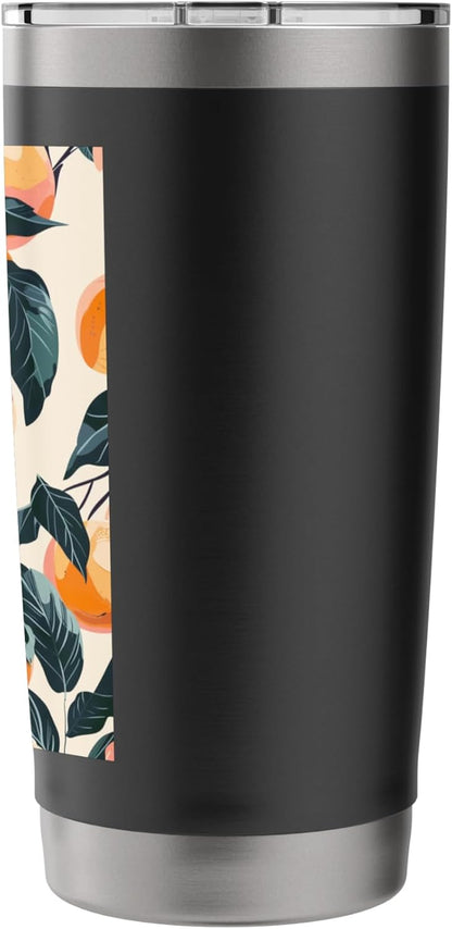 Minimalist Fruit Pattern Art Peach Stainless Steel Insulated Tumbler