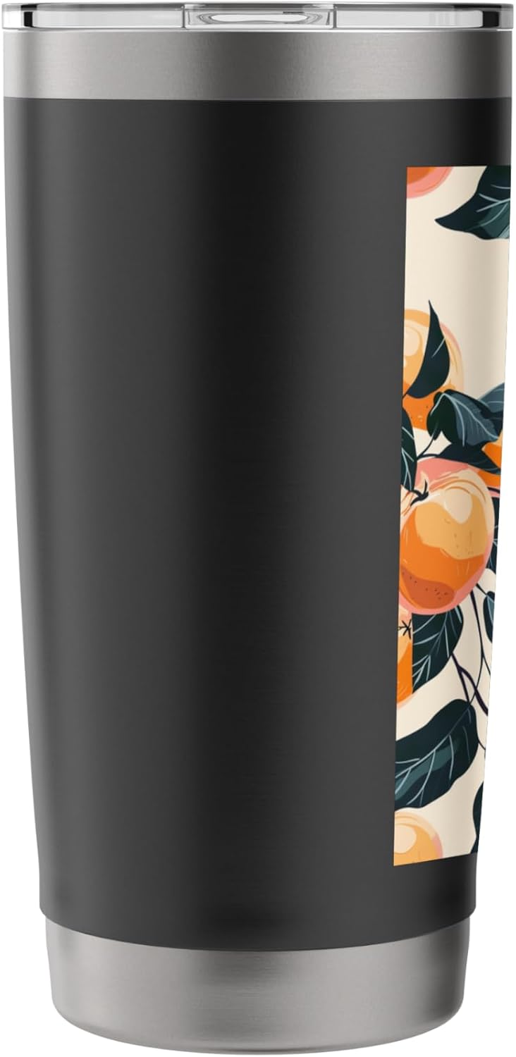 Minimalist Fruit Pattern Art Peach Stainless Steel Insulated Tumbler