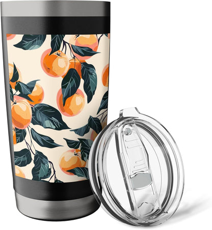 Minimalist Fruit Pattern Art Peach Stainless Steel Insulated Tumbler