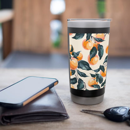 Minimalist Fruit Pattern Art Peach Stainless Steel Insulated Tumbler