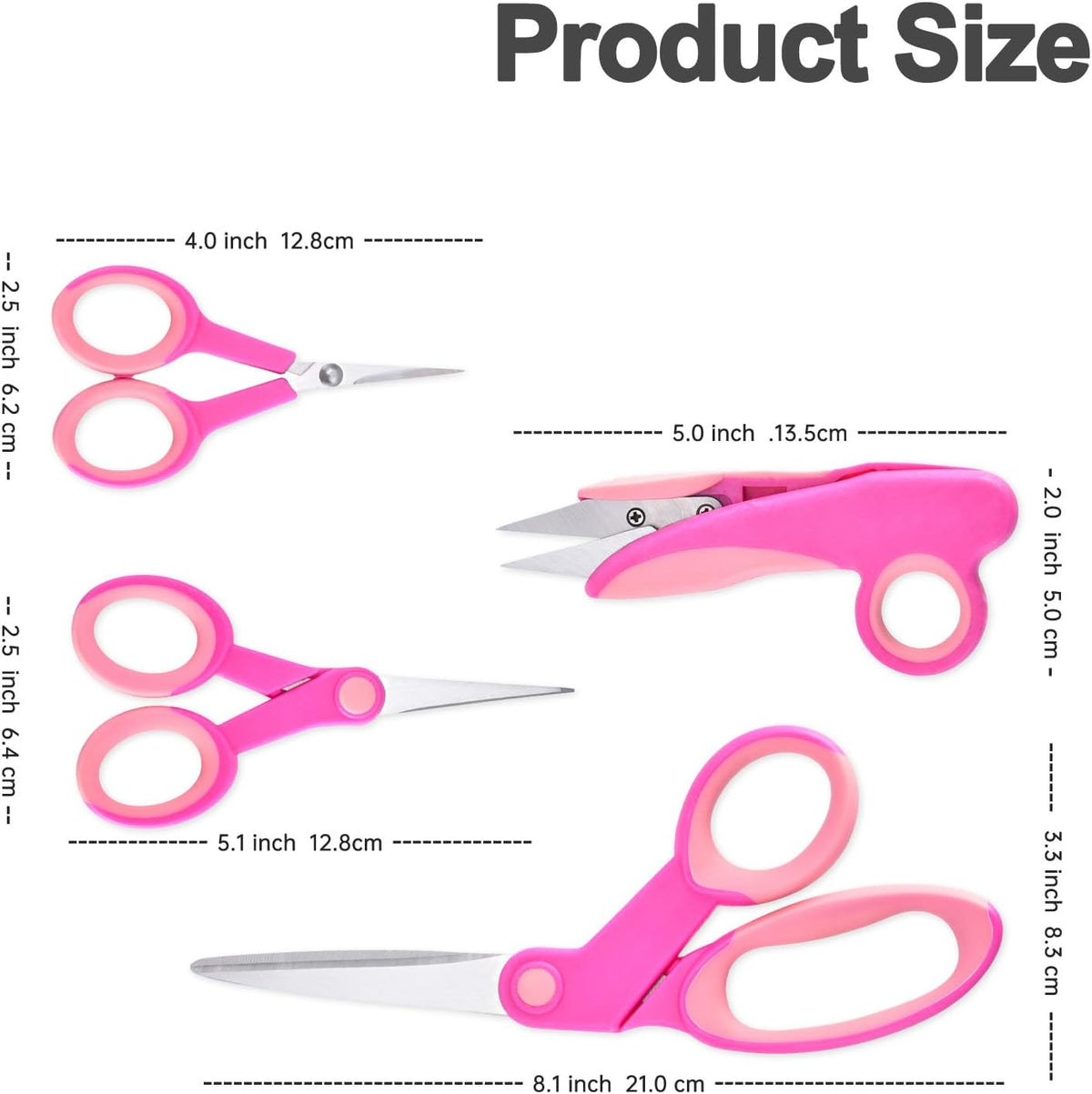 Premium Sewing Scissors Bundle: Heavy Duty Fabric, Detail Embroidery & Small Selvedge Scissors, Thread Snips for Tailoring, Dressmaking, Quilting & Arts&Crafts