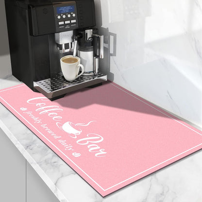 Fashion Coffee Mat, Dish Drying Mat 12" x 20" Pink
