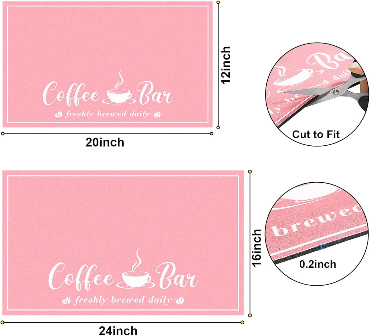 Fashion Coffee Mat, Dish Drying Mat 12" x 20" Pink