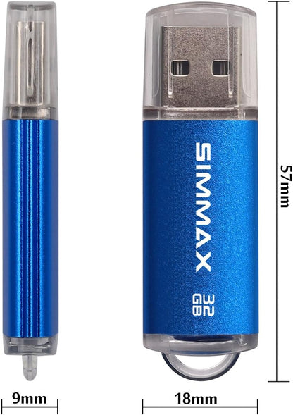 Memory Stick 32GB 3 Pack 32GB USB 2.0 Flash Drives Thumb Drive Pen Drive (32GB Pink Blue Green)