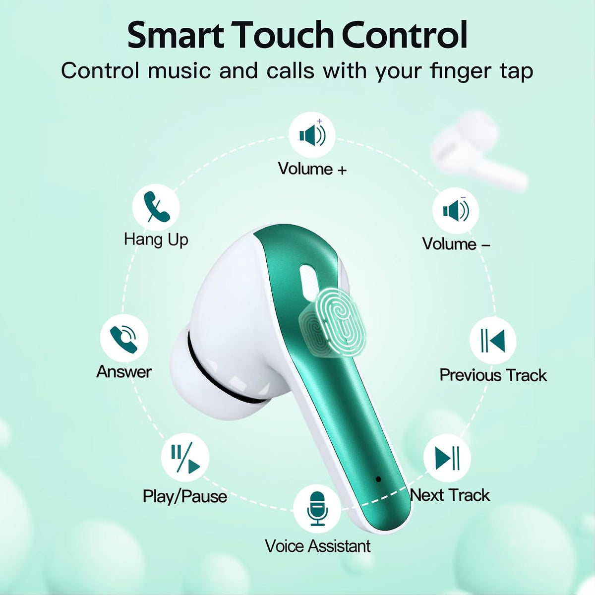 2 Sets X08 Forest Green and Sunset Pink Bluetooth Headphones True Wireless Earbuds 60H Playback Ear Buds with Wireless Charging Case in-Ear Earbuds with Mic
