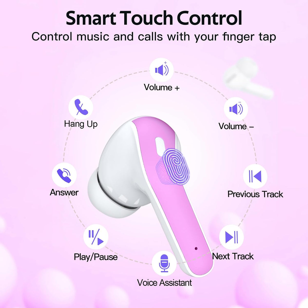 2 Sets X08 Forest Green and Sunset Pink Bluetooth Headphones True Wireless Earbuds 60H Playback Ear Buds with Wireless Charging Case in-Ear Earbuds with Mic